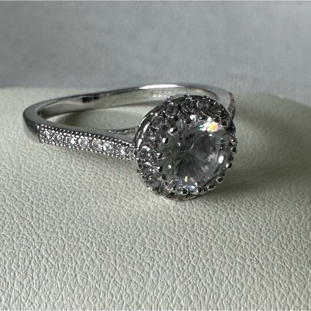 Sterling Silver Cubic Zirconia Solitaire Accent
Ring IBB 925